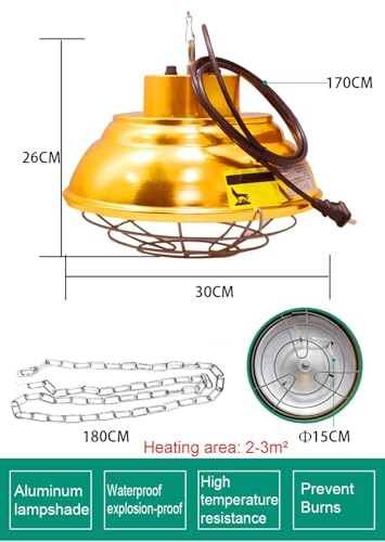 Poultry Heat Lamp for Chicks Puppies Piggy, 200-400W Heating Lamp Adjustable Thermostat, Winter Animal Heater, Energy Saving and Waterproof(Color:2PCS) - color: 2pcs