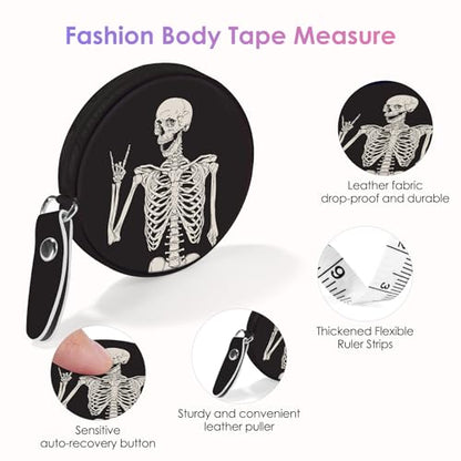 Sewing Tape Measure，Colour Printed Small Retractable Soft Measuring Tape for Tailor Cloth Fabric Body Measurements. - color: Human Skeleton