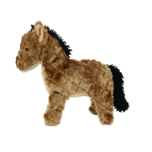MIGHTY Tuffy 2 Pack Horse Ultra Durable Plush Dog Toy | Multiple Layers & Reinforced Seams , Washable and Floats , Mighty® Construction - color: 2PK Large Brown Horse