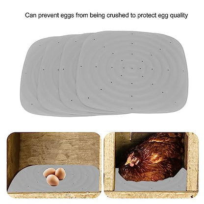 4pcs Chicken Nest Mat, Washable Poultry Nesting Box Pads PVC Water Proof Egg Collector Protector Liners for Laying Eggs Chicken Coop (Gray) - color: Gray