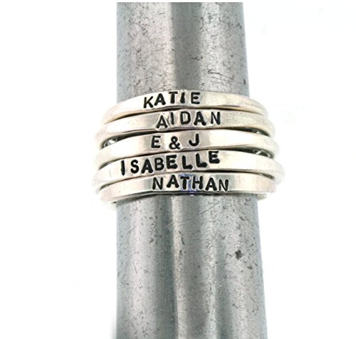 By Hannah Design Teeny Tiny Stacking Sterling Silver Ring Personalized Ring