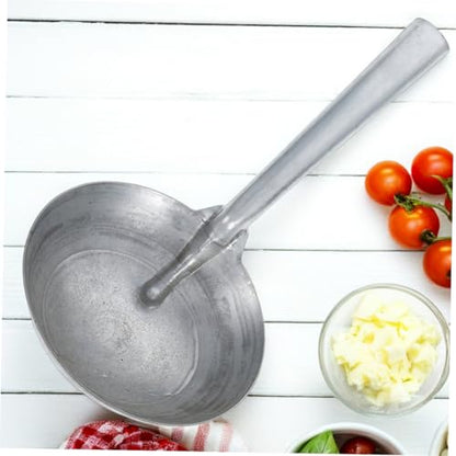 YARNOW Iron Ladle Spoon for Feeding Livestock Heavy Duty Portable Water Scoop with Convenient Handle for Farmers and Homesteaders Thick Polished Iron Design