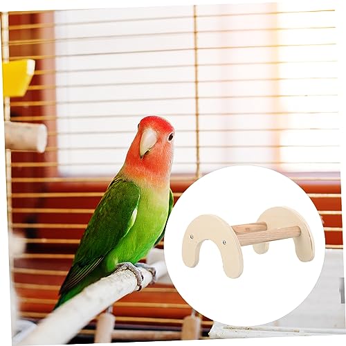 Kisangel Parrot Perch Wooden Stand for Chickens and Birds Smooth Sturdy Design Encouraging Exercise and Balance Safe Chew Material for Rest and Play