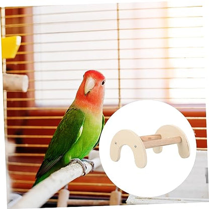 Kisangel Parrot Perch Wooden Stand for Chickens and Birds Smooth Sturdy Design Encouraging Exercise and Balance Safe Chew Material for Rest and Play