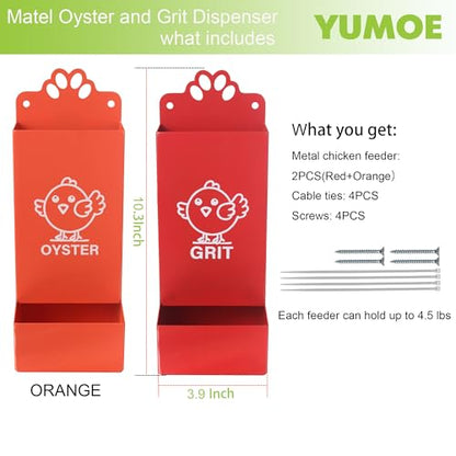 Metal Chicken Feeder Oyster Shell and Grit Dispensers for Chicken Coop Accessories - size: 4.5Lbs Feeder