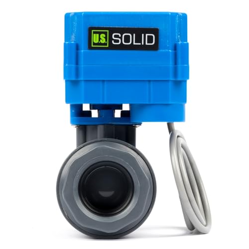 U.S. Solid 1 Inch UPVC Motorized Ball Valve AC 85V-265V - 2 Wire Auto Return Normally Closed Full Port Electric Actuator - size: 1 Inch, style: 85-265V AC