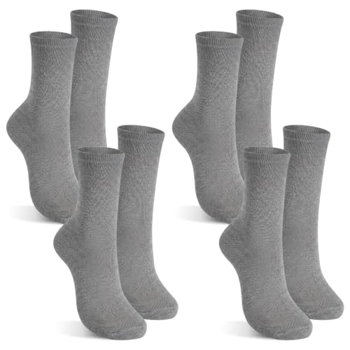 Cuffbow 4 Pairs Mens Sock Liners for Hiking Camping Ultra-lightweight Sweat Absorption Mid Calf Boot Socks for Adult - color: Gray, size: Medium