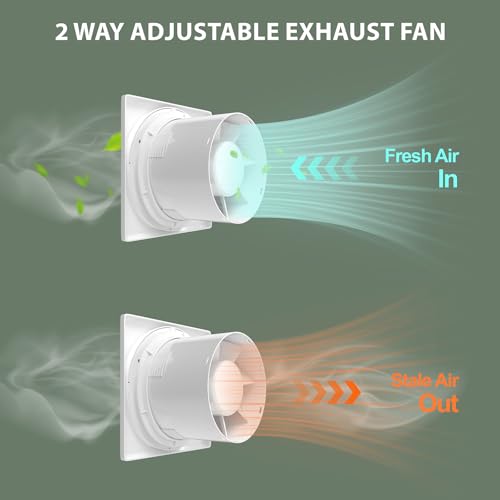 Bathroom Exhaust Fan 6 Inch Glass/Wall Mounted, Room Ventilation Fan Two-way Reversible EC Motor 10W,Air Vent Fan Remote Control with 70 Second Air Circulation,Four Speed Regulation, Low Noise,White - size: APC15-J-6in