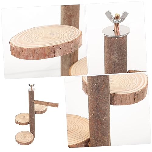 Bird Parrot Perch Stand Platform Natural Wood Playground Paw Grinding Toy for Birds Easy to Install Safe and Chewing Activity for Parakeets Cockatiels and Lovebirds