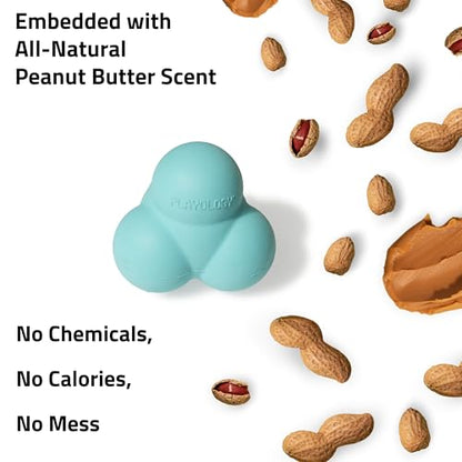 Playology Dog Toys | Squeaky Bounce Ball for Large Dogs | Peanut Butter Scented Jumbo Dog Ball for Interactive Play - style: Peanut Butter