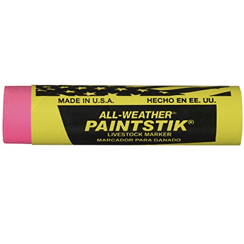 All-Weather Paintstik Livestock Marker, 1" Diameter x 4" Length, Fluorescent Pink (Pack of 12) - color: Flourescent Pink, size: 1" x 4" (Pack of 12)