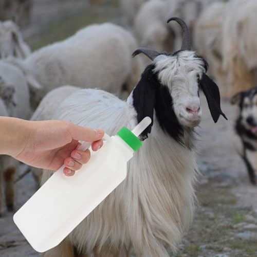 Totority Goat Bottle Nipples 6 Pack Sheep Feeder Nipple Replacements for Lambs Calves and Newborn Livestock Silicone Nursing Bottle Teats with Milk Flow Valve for Barn Feeding