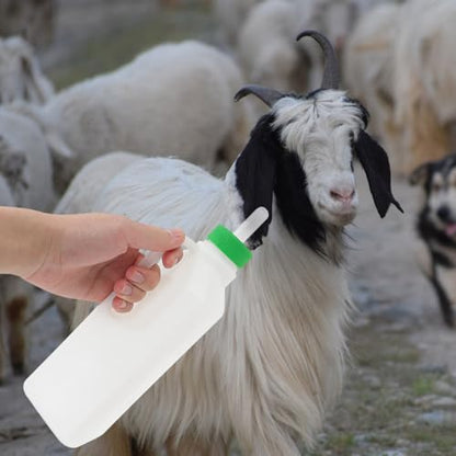 Totority Goat Bottle Nipples 6 Pack Sheep Feeder Nipple Replacements for Lambs Calves and Newborn Livestock Silicone Nursing Bottle Teats with Milk Flow Valve for Barn Feeding