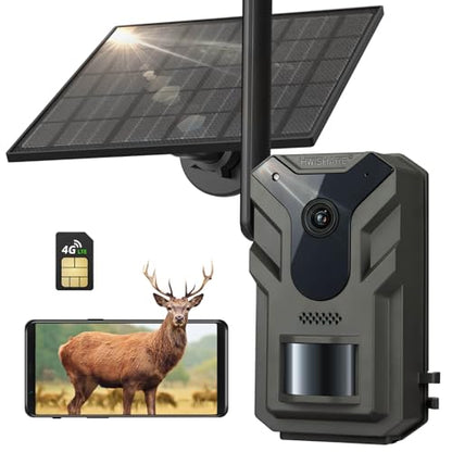 4G LTE Solar Trail Camera – No-Glow Night Vision, Live Feed & Two-Way Audio for Wildlife Monitoring