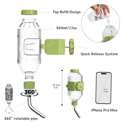 Pet Water Bottle [S17, 17oz] Hanging Dog Water Dispenser Kennel Plastic Drinker Kettle Feeder BPA Free Cage Crate Hutch Puppy Cat Rabbit (Guniea Pigs-Small Bunnies-Chinchillas) - size: 17oz (Guniea Pigs-Small Bunnies-Chinchillas)