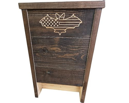 Made in USA- Brown Stained Pine Bat House, 2 Chamber Bat Box, Easy-to-Install Wooden Bat House Kit, Weather-Resistant Bat Houses for Outdoors, with Mounting Screws - Applewood Outdoor - style: 2 Chamber Brown
