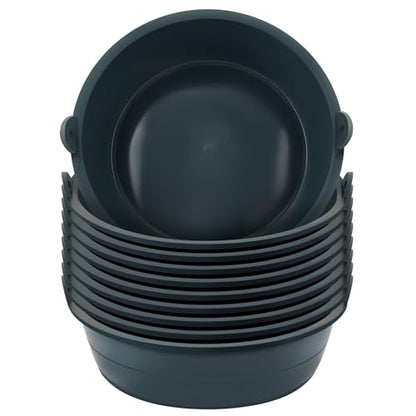 Sadnyy 10 Pcs Feed Pan 0.75 Gallon/3 Quart Utility Horse Feed Bucket Livestock Feeder Tubs Ox Tendon Bowl for Horses Dog Cats Goats Chicken Dust Bath - size: 0.75 Gallon/3 Quart