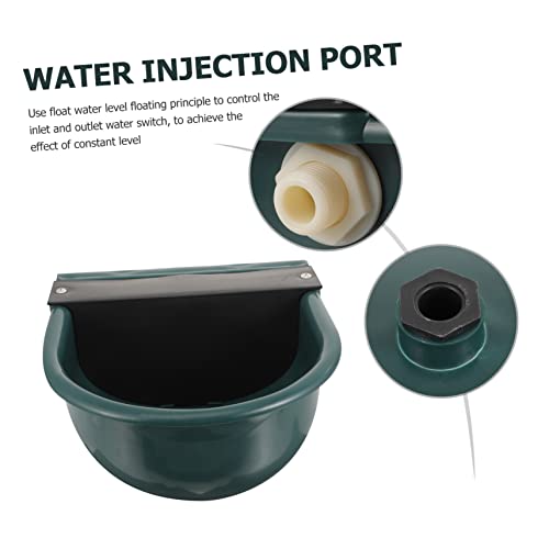 KESYOO Livestock Drinking Water Bowl Durable Automatic Waterer and Cattle Waterer with Deep Splash Design Stable Water Level for Farm Use - color: Dark Green