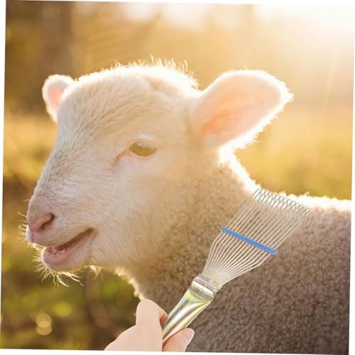 Wire Goat Wool Hair Brush Deshedding Tool for Sheep Cattle Horses Lightweight Grooming Rake for Wet Dry Use Easy to Clean Livestock Brush for Fluffy Animals