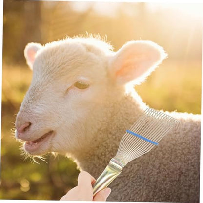 Wire Goat Wool Hair Brush Deshedding Tool for Sheep Cattle Horses Lightweight Grooming Rake for Wet Dry Use Easy to Clean Livestock Brush for Fluffy Animals