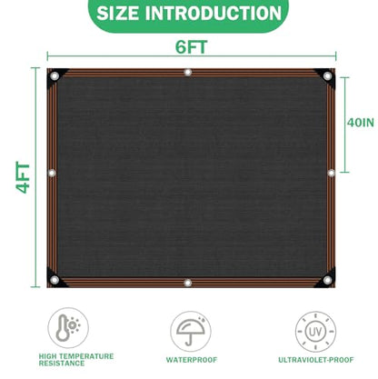 QLOFEI Shade Cloth for Garden, 60-70% Sun Screens for Patio Pergola Outdoor, Easy to Hang Mesh Tarp Shade Cloth with Grommets, Shade Neting Cover for Kennel Chicken Coop Plant Shade Sail, 4x6 FT - size: 4'x6'