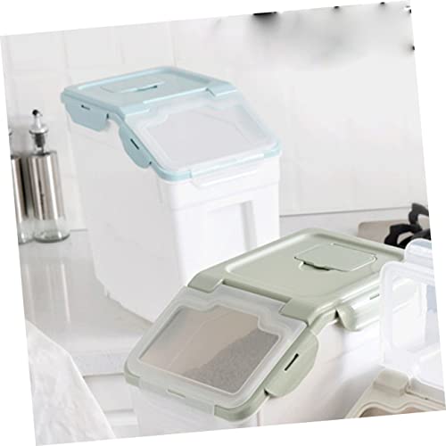 LIOOBO Pp Plastic Grain Storage Barrel Sealed Lids Pet Food Dry Container Dog Food Storage Case Nordic Design - color: Olive Green