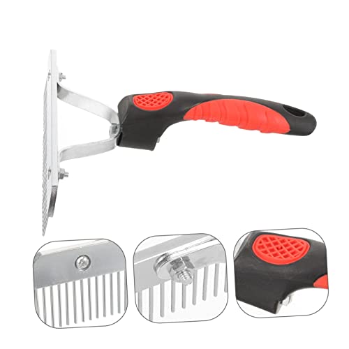 Totority Horse Grooming Rake Ergonomic Handle for Easy Cleaning and Grooming and Construction for Horse Fur and Shedding Management