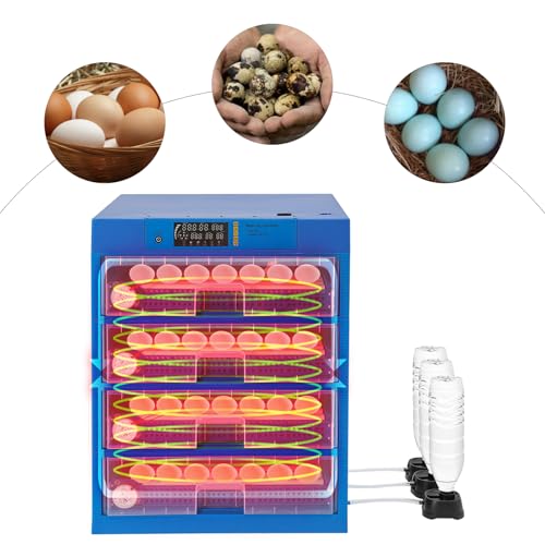 256 Eggs Automatic Incubator, 80w 110v Electric Poultry Hatcher Machine Digital Poultry Hatcher Machine Tabletop Electric Digital Poultry Hatchers Machines with Led Display for hatching Eggs Duck Eggs