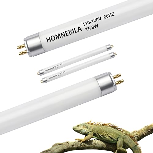 T5 10.0 UVB Reptile Light Bulb 8W, UVA UVB Light Bulb for Reptiles, 2 Pack Reptile UVB Lamp Tube 12 Inch, for Bearded Dragon, Lizards, Chameleons - color: White-2p-bulb, size: T5-12"