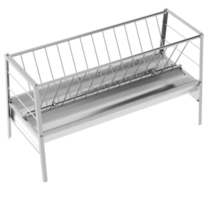 Goat Feeder, 92 Gallon Hay Feeder, Stainless Steel Livestock Hay Feeder, Sheep Feeder Trough for Barn or Outdoor Use, Free Returns! - style: Stainless Steel