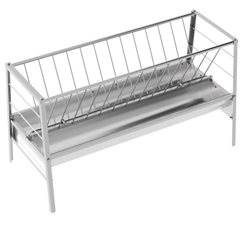 Goat Feeder, 92 Gallon Hay Feeder, Stainless Steel Livestock Hay Feeder, Sheep Feeder Trough for Barn or Outdoor Use, Free Returns! - style: Stainless Steel