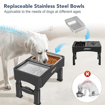 UPSKY 2Pcs Stainless Steel Dog Bowls for Small Medium and Large Dogs, Use for Feeding & Drinking