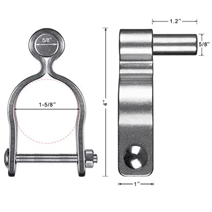 Insaga 304 Stainless Steel Chain Link Fence Gate Hinge, Heavy Duty Gate Hinges, 1-5/8'' Male Post Gate Hinges fit 1-5/8'' Outer Diameter Post/Pipe, 2pcs - color: Male-1-5/8''-2pcs