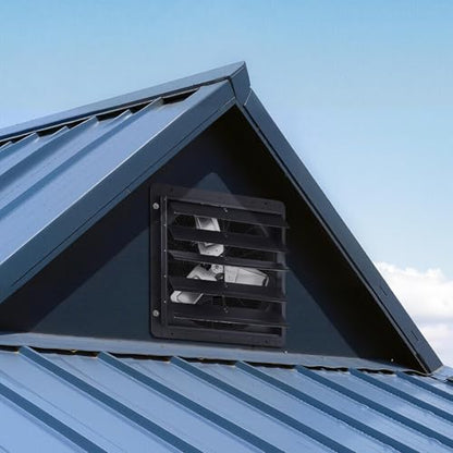 VEVOR 24 inch Exhaust Fan, Wall Mounted Attic Fan with Variable Speed, Temperature & Humidity Controller, 4800 CFM, Automatic Shutter - size: 24 Inch