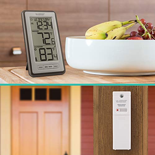 La Crosse WS-9160U-IT V3 Digital Wireless IN/OUT Thermometer with humidity | 24-hr time - color: Titanium