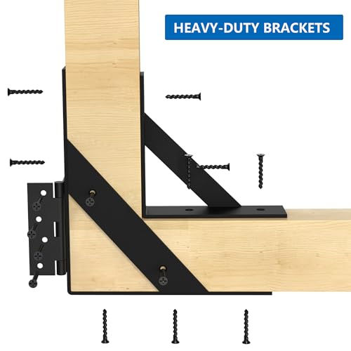 JUGREAT Fence Gate Kit Gate Hardware, Anti Sag Gate Kit Heavy Duty No Sag, Gate Corner Brace Bracket for Wooden Fence Gate-1Pack