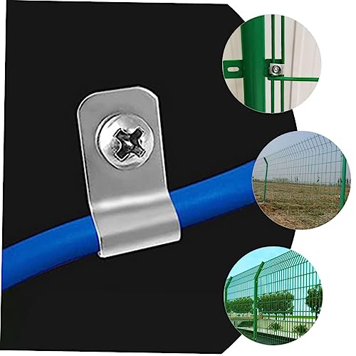 100Pcs Aluminum Wire Fence Clips with Screws Heavy Duty Fence Clamps for Livestock Cattle Panels and Wire Cage Fastening Corrosion Resistant Fencing Mounting Connectors