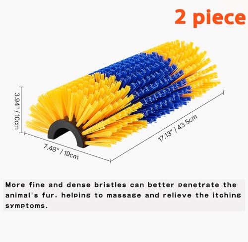 Livestock Scratching Brush 2/4PCS – Horse Scratching Post, Goat & Cow Grooming Scratcher, 17.13" x 7.48" Cattle Goat Horse Scratch Brush with 8 Screws for Back Itch Relief & Cleaning - size: 2pack