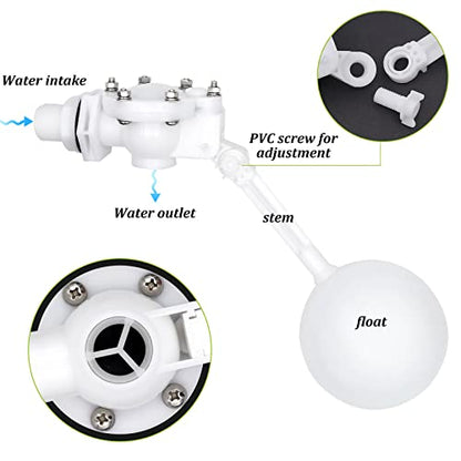 Water Float Valve with Adjustable Arm, Heavy Duty Float Valve 3/4 for Water Tank Pond, High Flow Rate (Pack of 2) - size: 12.9" in length (Pack of 2)