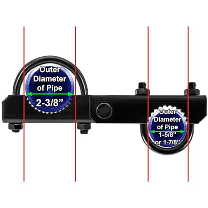 Black Commercial 180° Gate Hinge - Fits 2-3/8" Post & 1-5/8" to 1-7/8" Frame (Case of 10) - size: 2-3/8" Post - Case of 10
