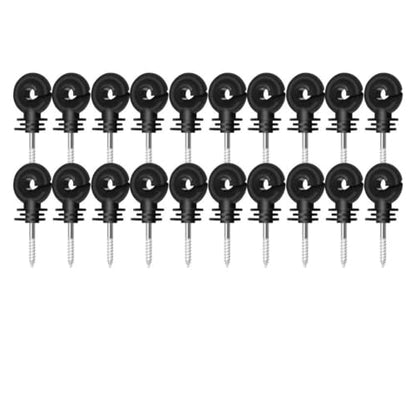 Electric Fencing Ring Insulators Electric Fence Insulators Wood Post Insulator Hooks Farm Livestock Fencing Wire Tapping Insulation Nail(20PCS) - color: 20PCS