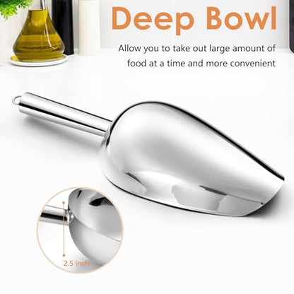 TeamFar Ice Scoop 24 oz, Stainless Steel Big Large Scoop, for Sweet Food Popcorn Flour, Healthy & Heavy Duty - Dishwasher Safe - size: 24 oz