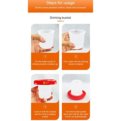 Baby Chick Feeder Waterer 0.35Lbs Chicken Feeder 5.4 Ounce Chicken Waterer Small Birds Poultry Feeding Equipment Kit Chick Waterer And Feeder Baby Chick Waterer Jar For Brooder No Drown Small No