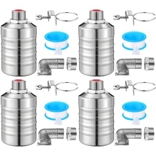 MorningRo 4 Pack Water Float Valve 1/2" to 3/4'' Auto Shut off Water Tank Float Valve 304 Stainless Steel Fully Automatic Level Control for Pool, Livestock Troughs (Classic Style) - style: Classic Style