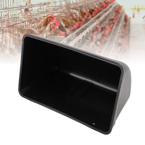 Plastic Hanging Chicken Feeder with Clips, Large Capacity, Black, 11.2x5.5 Inch - Space Saving, Durable Material, Ideal for Poultry and Livestock Feeding