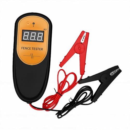 Naroote Electric Fence Voltage Tester ABS Digital Fence Fault Finder 500V to 13KV Large Screen One Button Circuit Protection for Farm Ranch Horse Fences