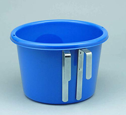 Little Giant® Plastic Hook Over Feed Pail | Fence or Rail Hook Over Calf Feed Pail | Plastic Hook Over Calf Pail | 8 Quart