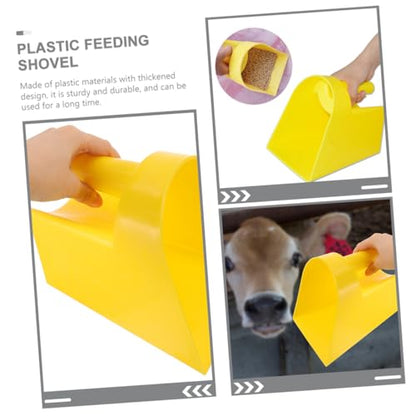 Mikikit 4pcs Shovel for Livestock Ergonomic Handle Poultry Feeding Scoop for Farm and Garden Use