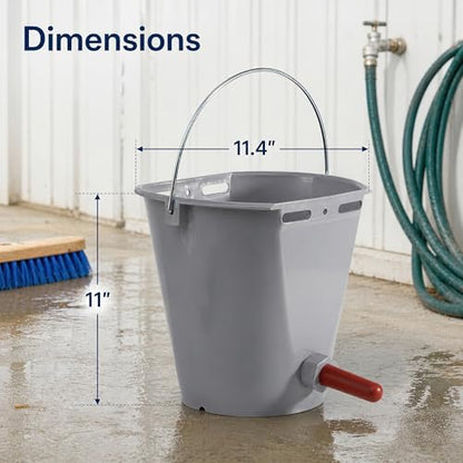 3 Pack Calf Feeding Bucket, 8.45 Qt Single Teat Feeder with Metal Hanger Livestock Feeding Supplies for Calves Goats Sheep