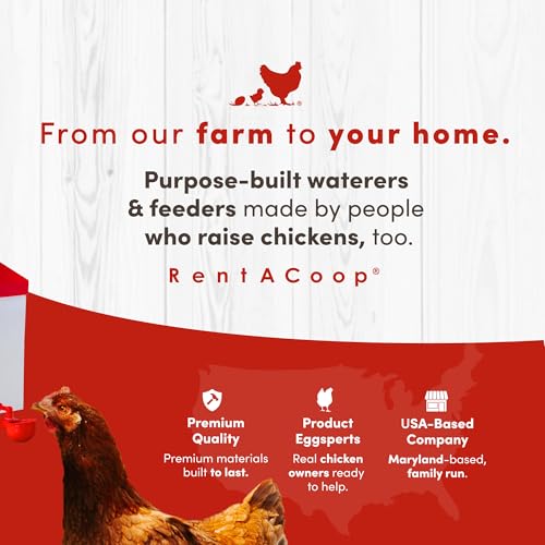 RentACoop 32oz (1 Liter) Automatic Drinker - BPA-Free Chick Waterer with Auto-Fill Cup and Horizonal Nipple - Suitable for Chicks, Quail, Pigeons, Doves, and Other Smaller Birds